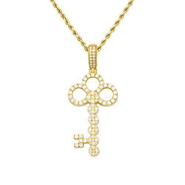 Yellow Diamond Key Pendant in 14k Yellow Gold 1.15 Ctw